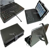 CASE KEYBOARD PARA TABLET DE 7" FEITO EM COURO COSTURADO USB